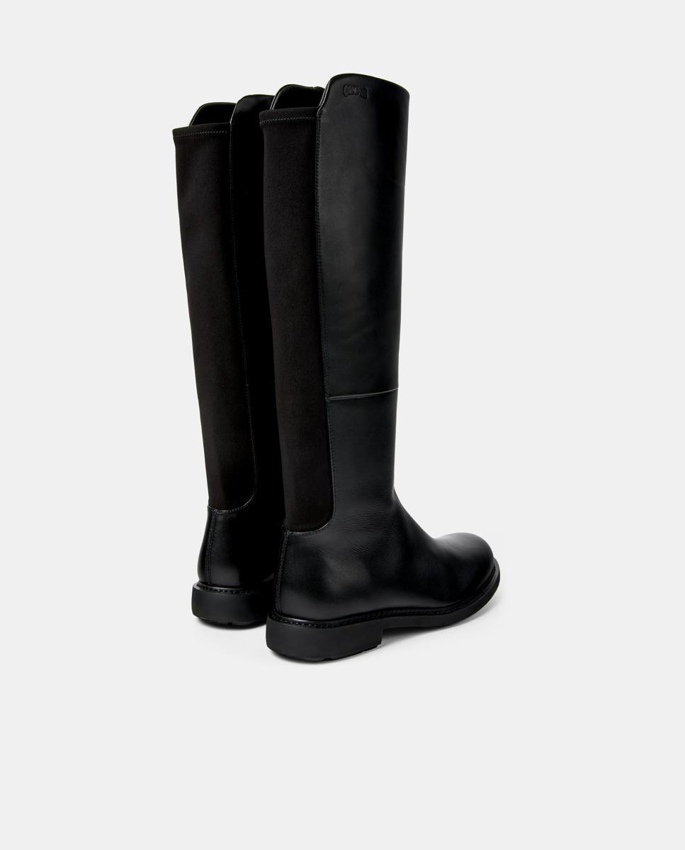 Botas de mujer neuman de piel con elástico - Camper - Negro Negro-4