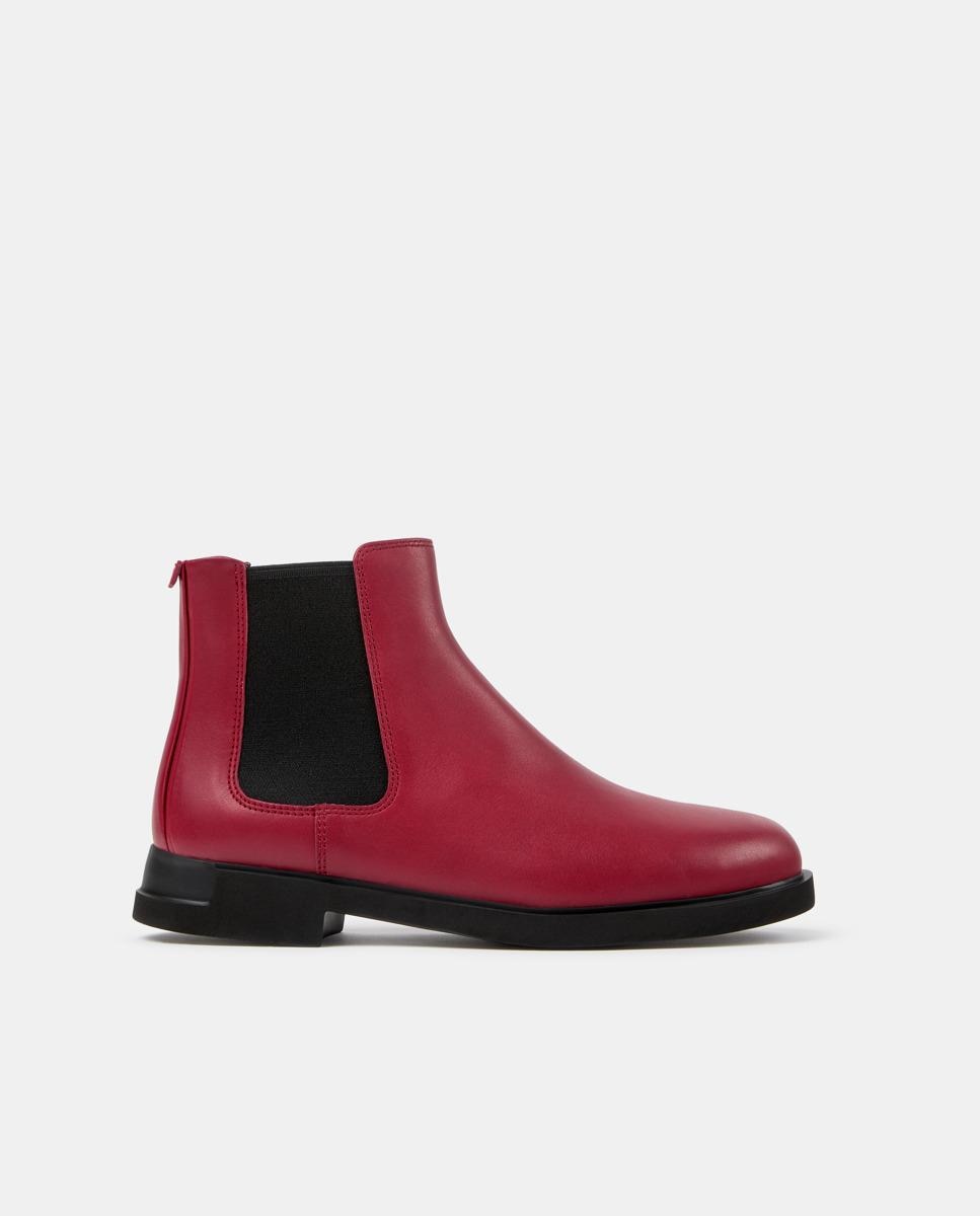 Botines de mujer iman de piel con elástico - Camper - Burdeos Burdeos-1