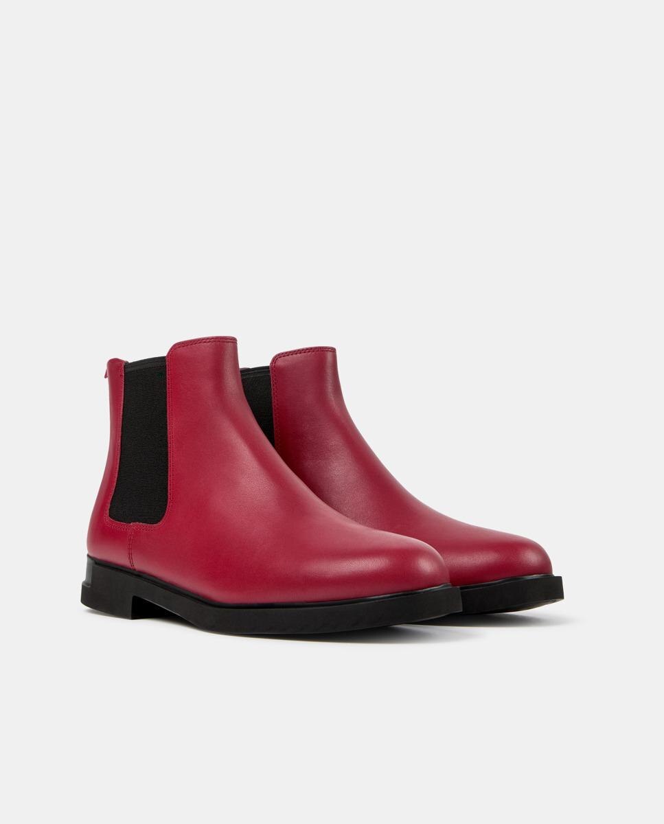 Botines de mujer iman de piel con elástico - Camper - Burdeos Burdeos-3