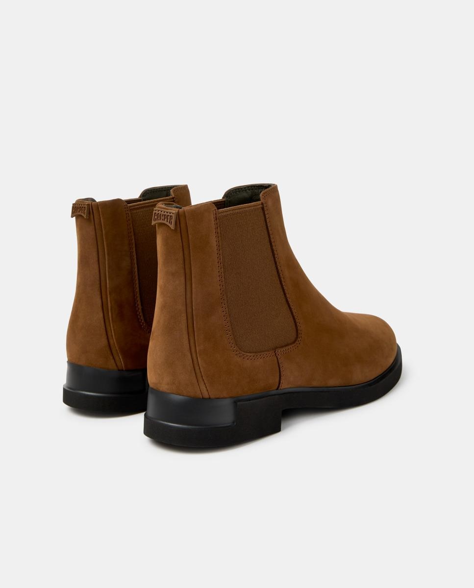 Botines de mujer iman de piel con elástico - Camper - Marrón Marrón-4