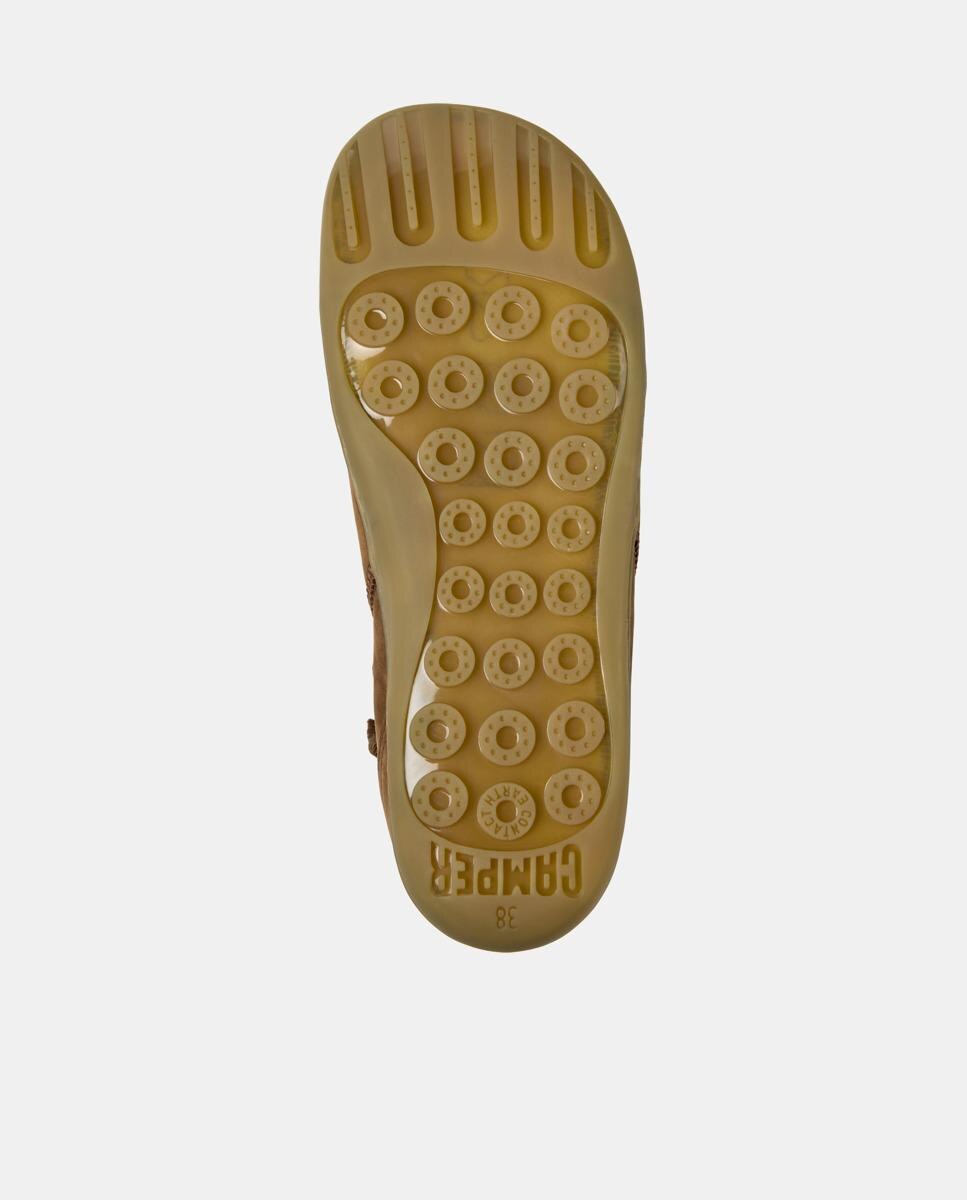Botines de mujer peu cami de piel con cierre de cordones - Camper - Marrón Marrón-5