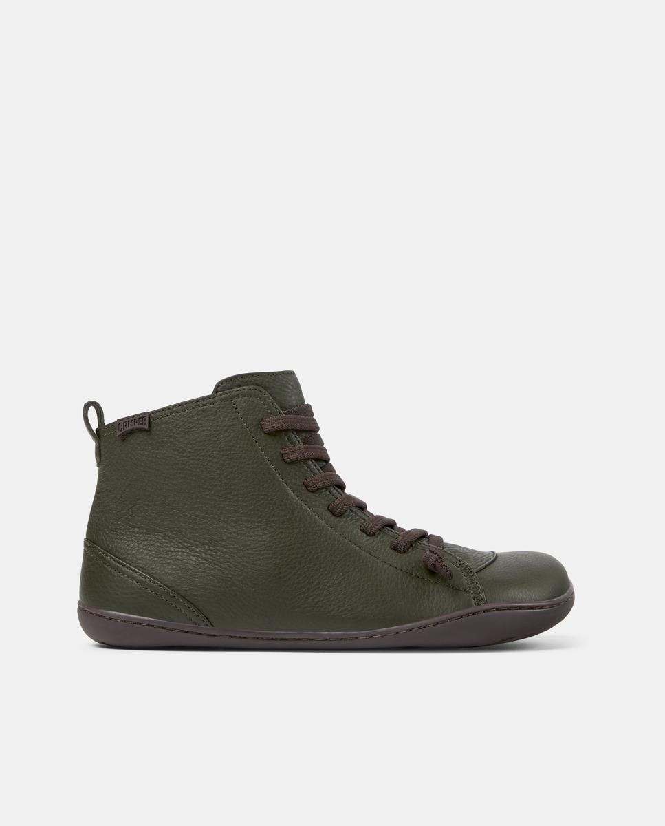 Botines de mujer peu cami de piel con cierre de cordones - Camper - Verde Verde-1