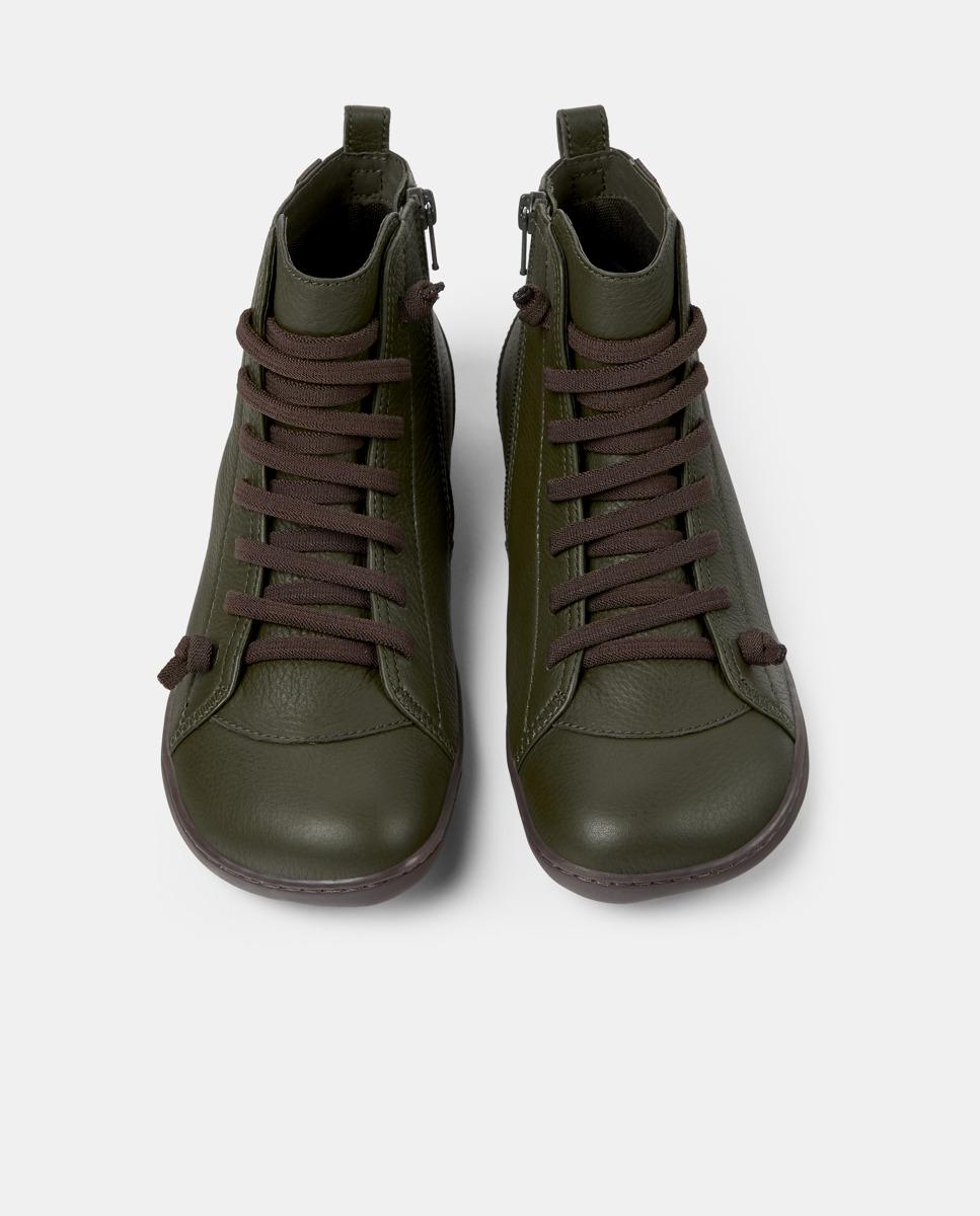 Botines de mujer peu cami de piel con cierre de cordones - Camper - Verde Verde-2
