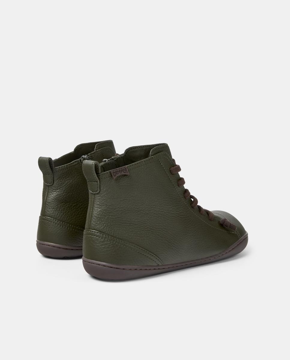 Botines de mujer peu cami de piel con cierre de cordones - Camper - Verde Verde-4
