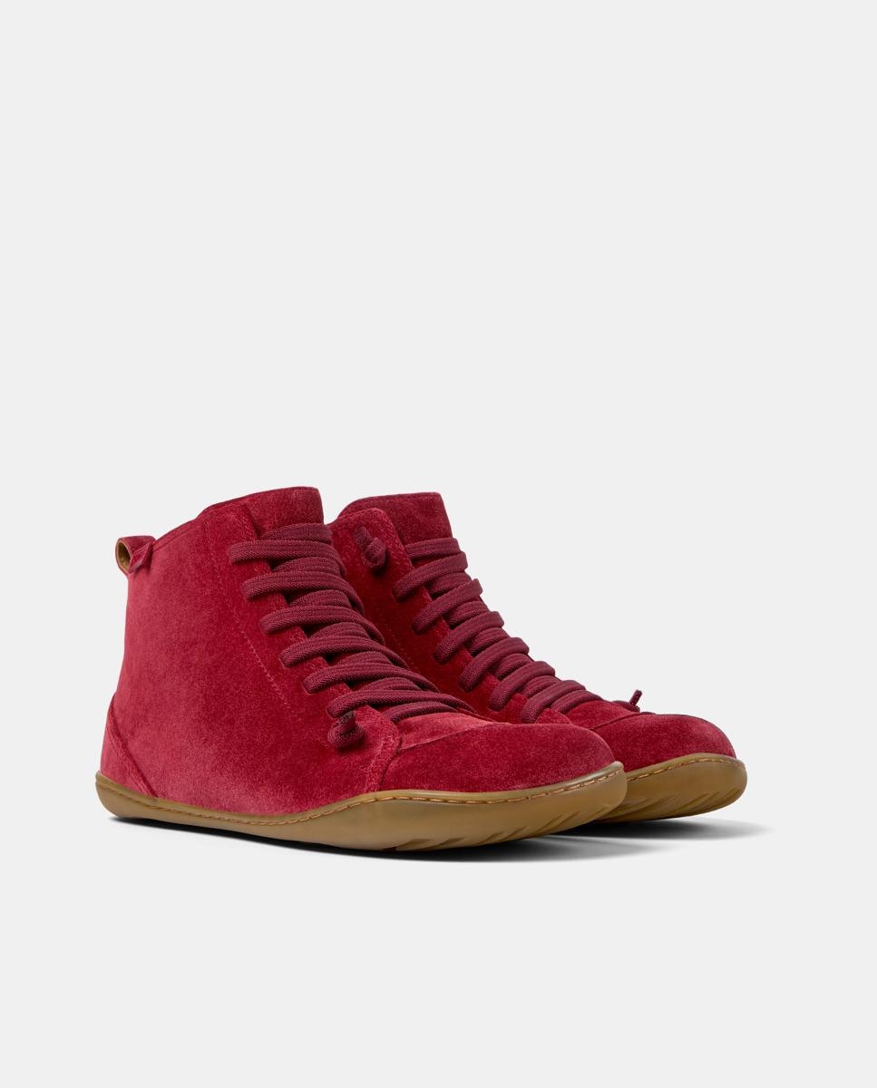 Botines de mujer peu cami de piel con cierre de cordones - Camper - Burdeos Burdeos-3