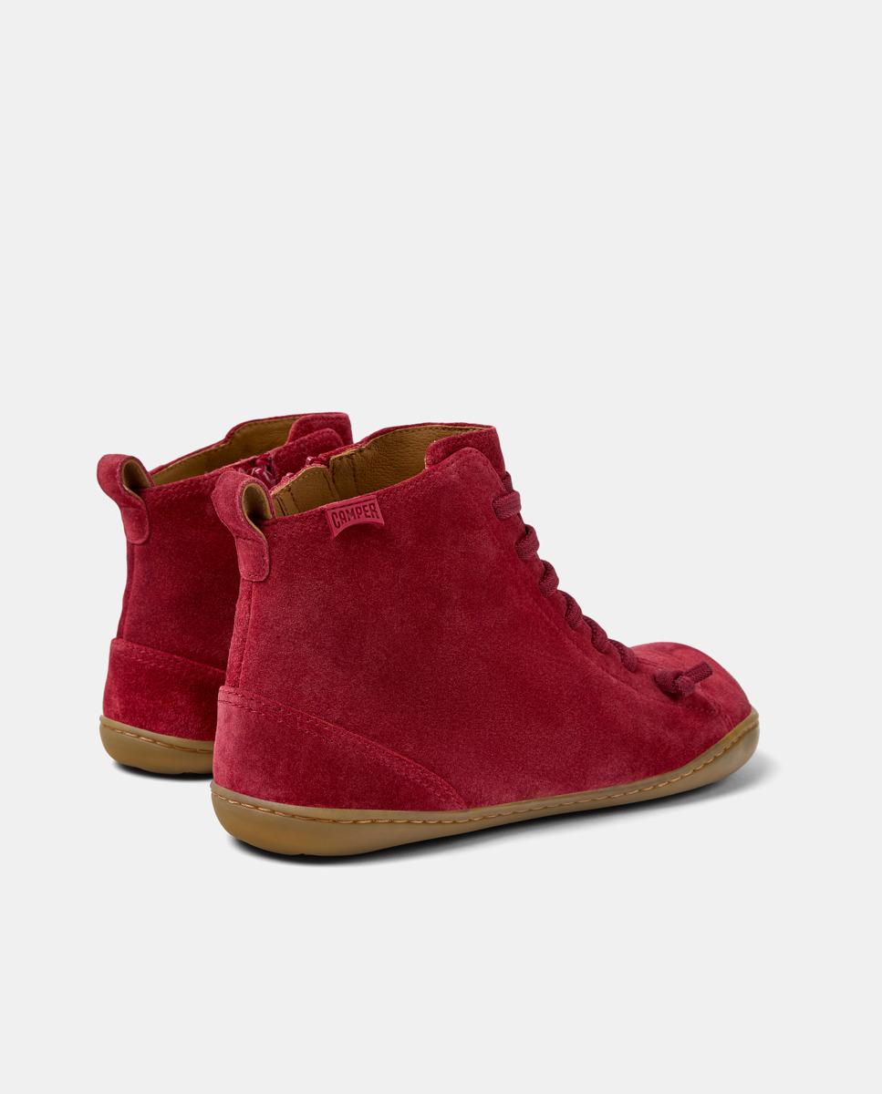 Botines de mujer peu cami de piel con cierre de cordones - Camper - Burdeos Burdeos-4