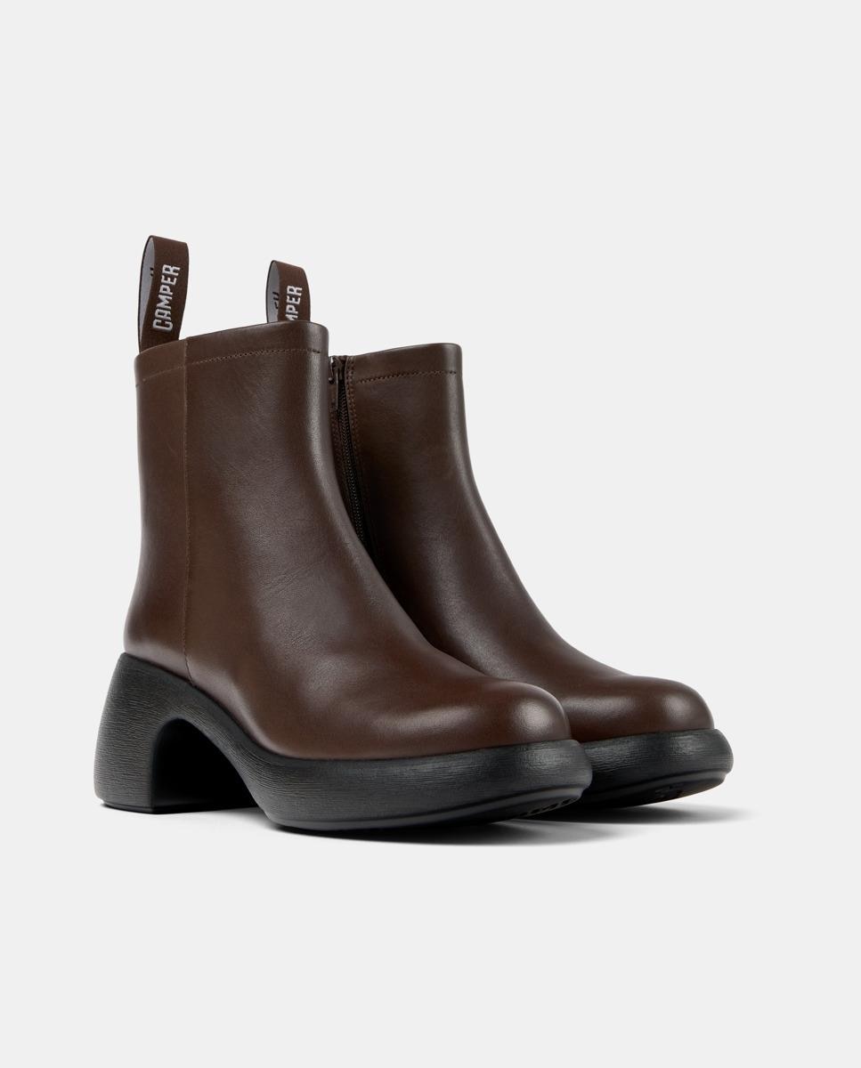 Botines de mujer thelma ii con talón curvilíneo - Camper - Marrón Marrón-3