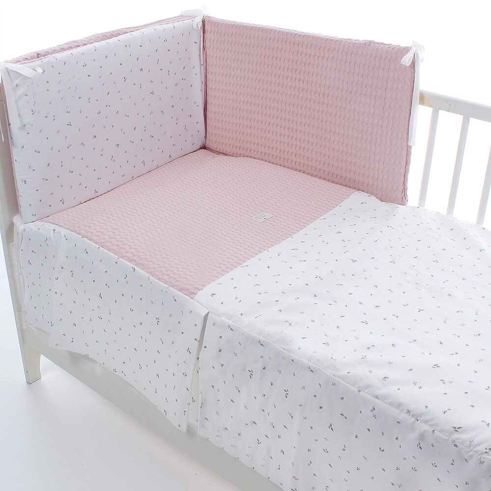 Colcha y protector de cuna Uzturre 60x120 Renata - Rosa Rosa-2