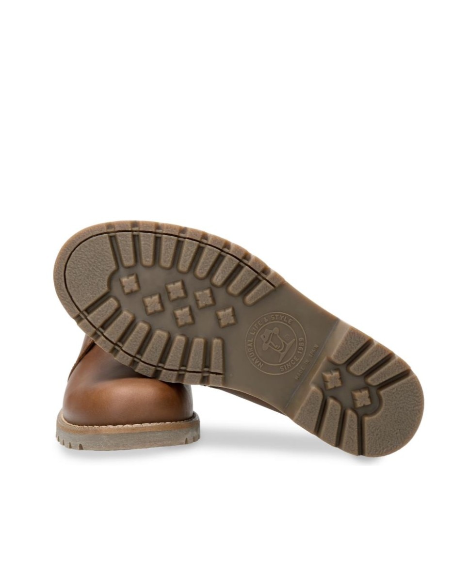 Botín de cordones en piel con forro de pelo natural - Panama Jack - Cuero Cuero-6
