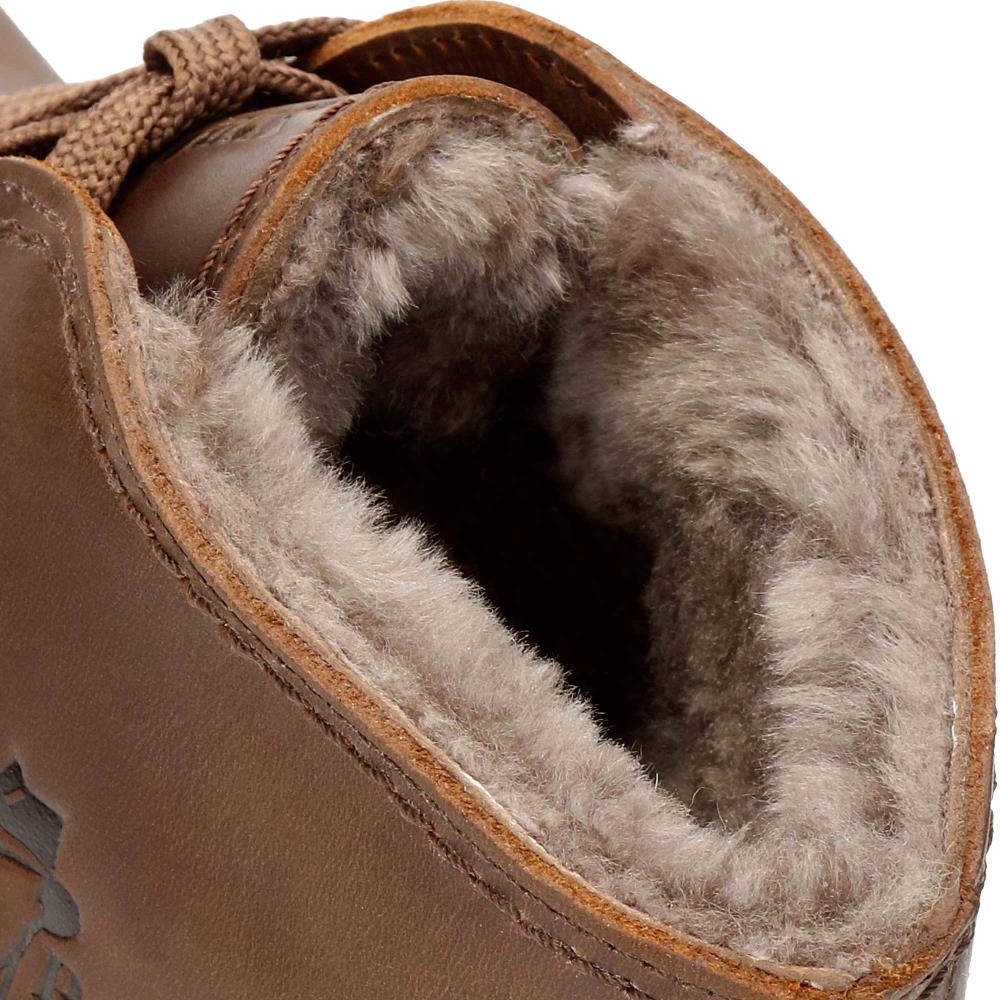 Botín de cordones en piel con forro de pelo natural - Panama Jack - Cuero Cuero-7
