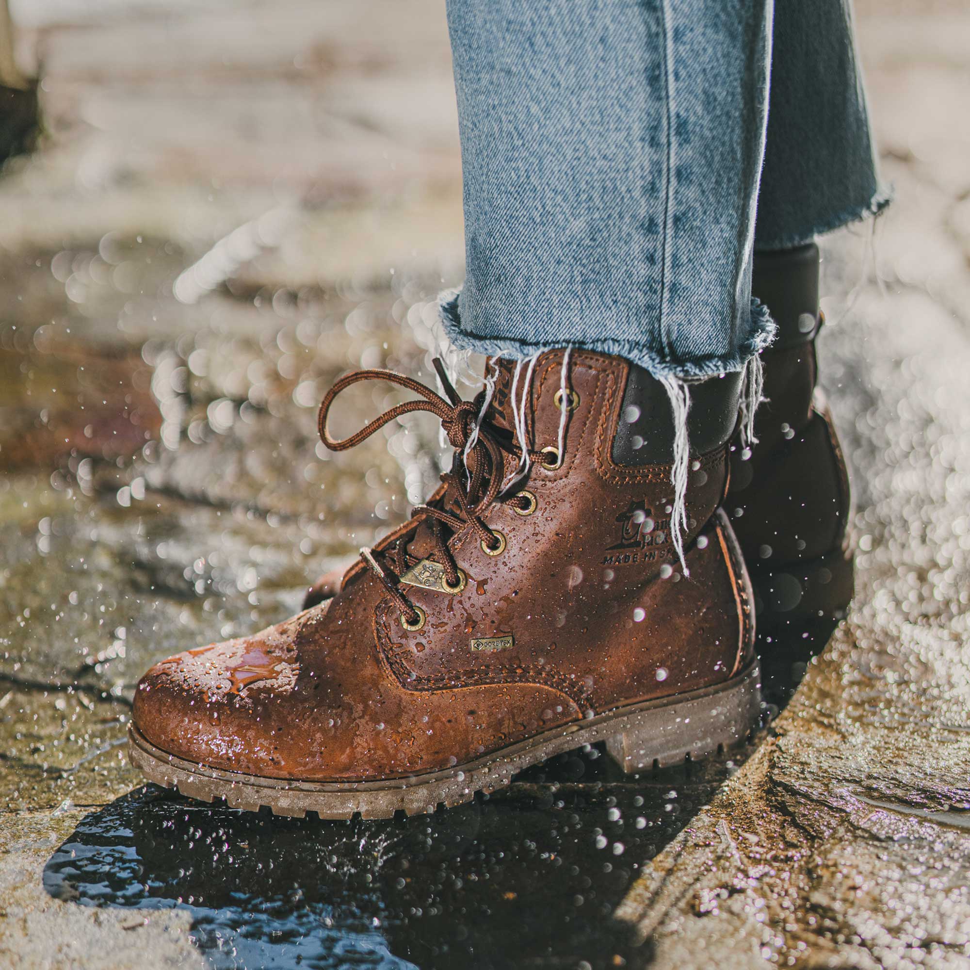 Botas militares en piel con forro de goretex - Panama Jack - Cuero Cuero-5