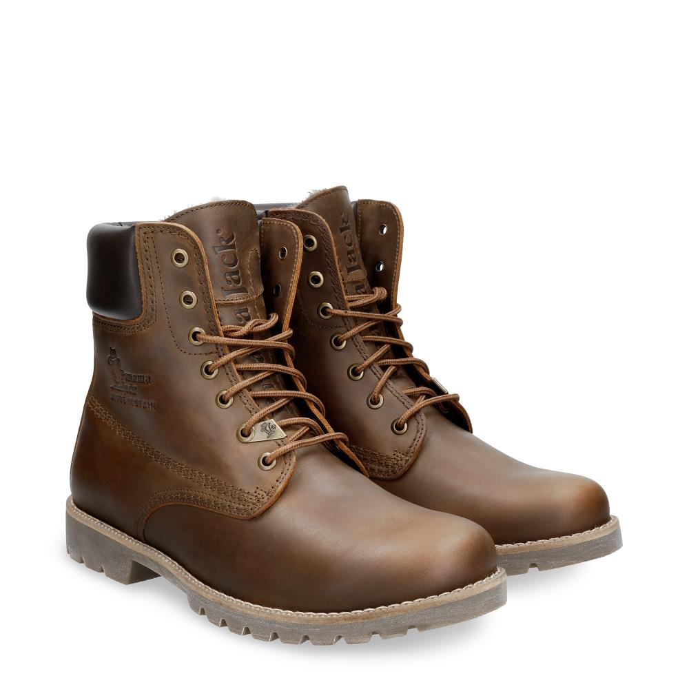 Bota de cordones en piel con forro de pelo natural - Panama Jack - Cuero Cuero-7