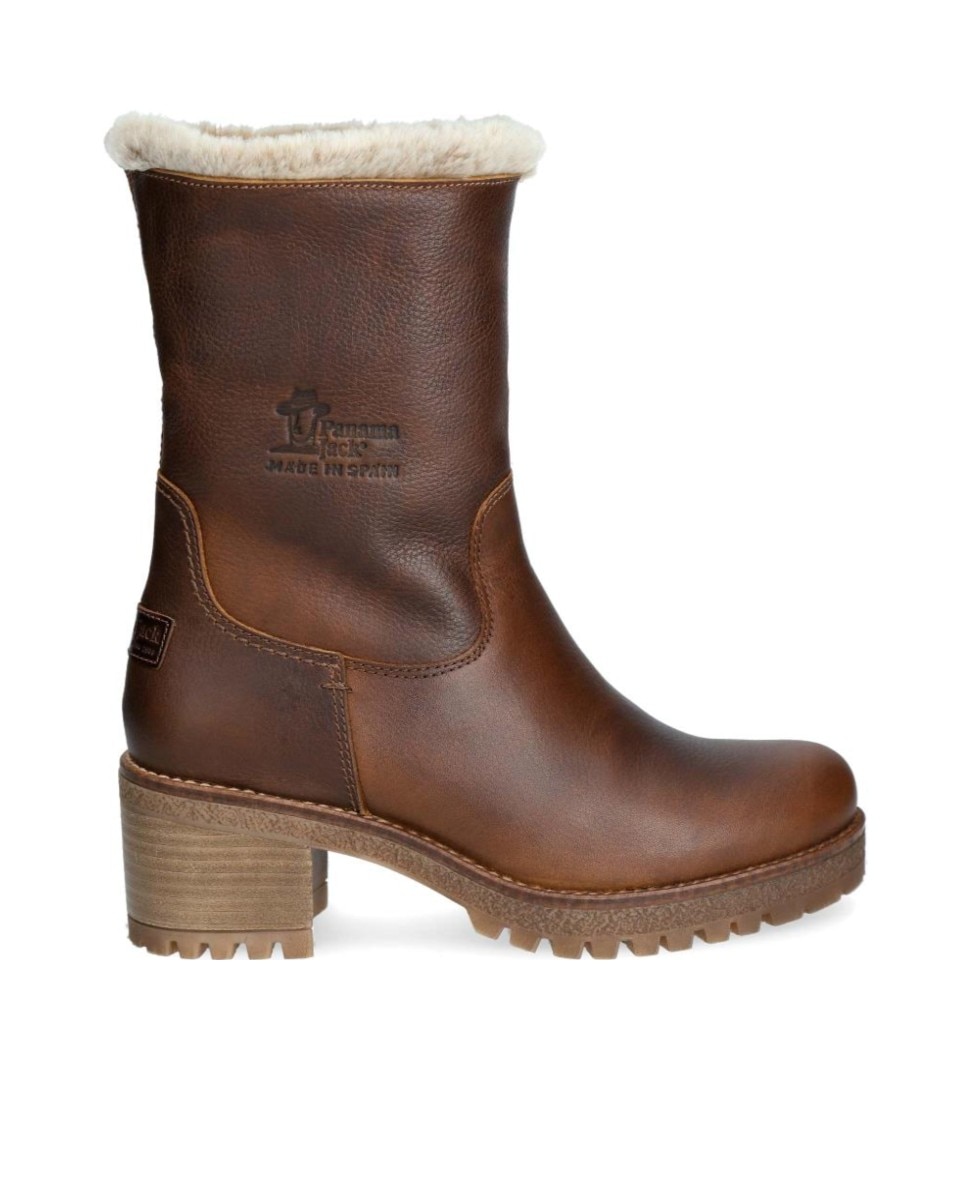 Botas en piel con forro de pelo sintético - Panama Jack - Cuero Cuero-1