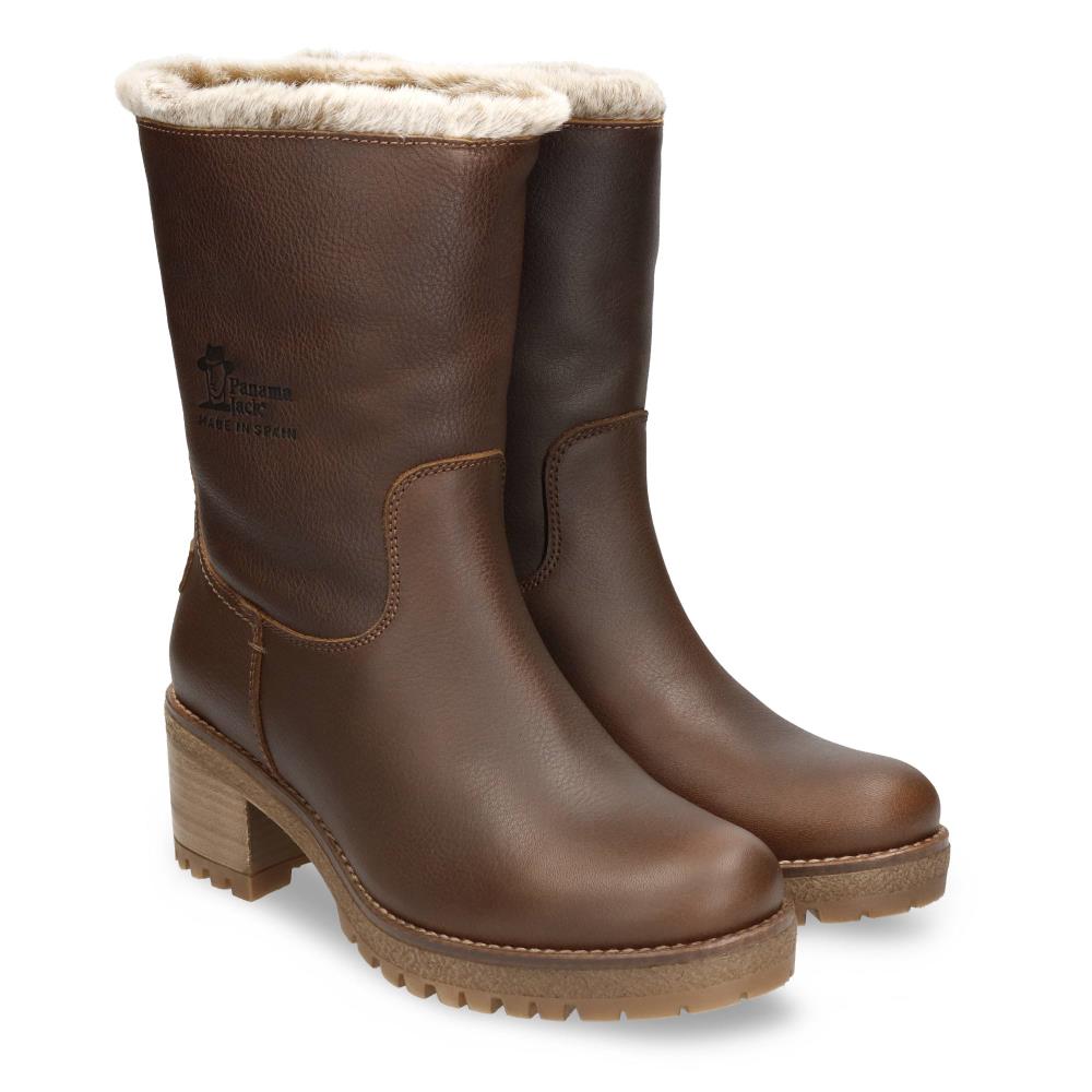 Botas en piel con forro de pelo sintético - Panama Jack - Cuero Cuero-7
