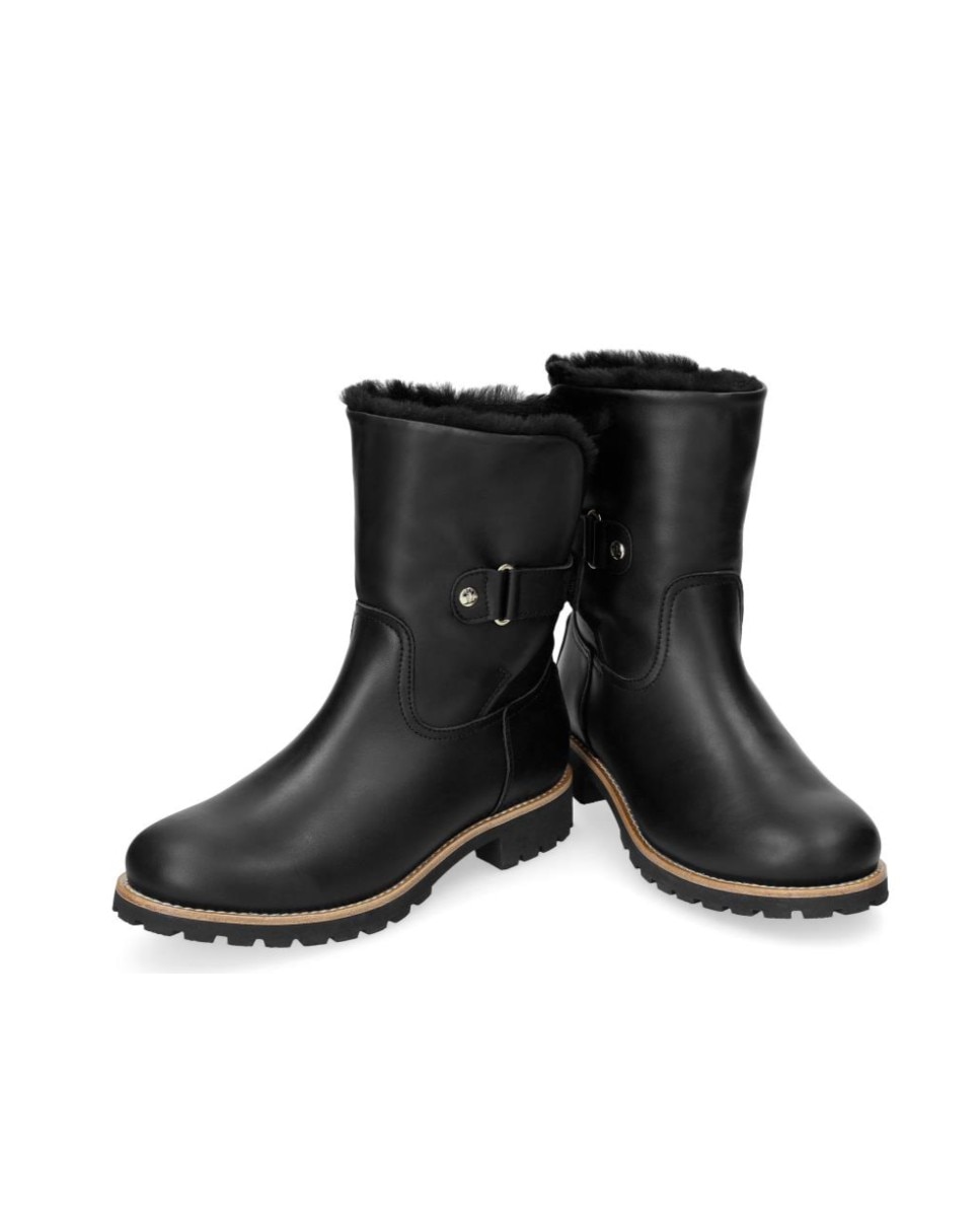 Botas en piel con forro de pelo natural - Panama Jack - Negro Negro-4