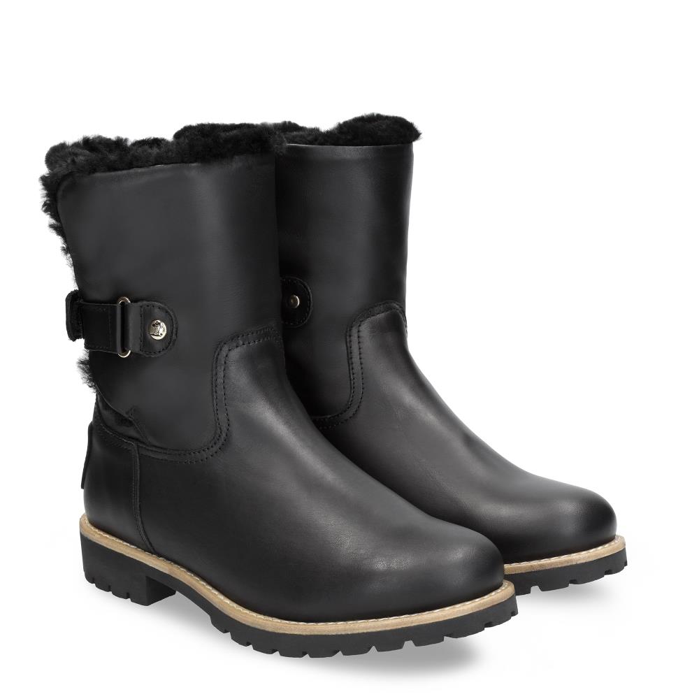 Botas en piel con forro de pelo natural - Panama Jack - Negro Negro-7