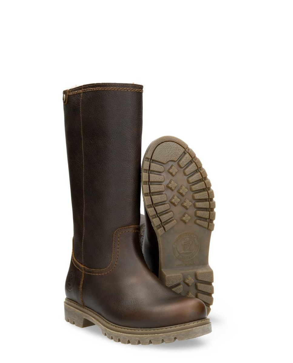Imagen 5 de Botas en piel con forro de pelo sintético - Marrón Marrón
