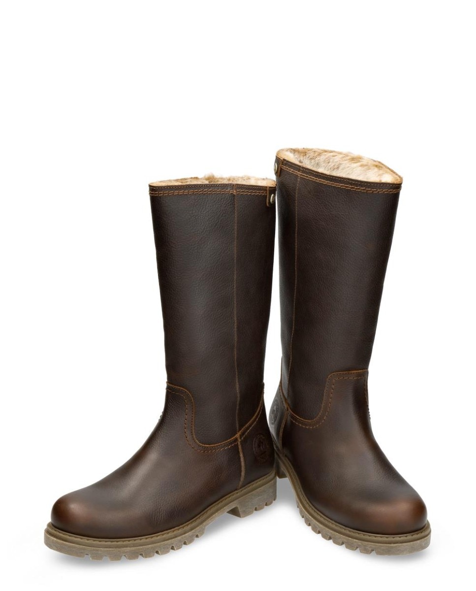 Imagen 4 de Botas en piel con forro de pelo sintético - Marrón Marrón