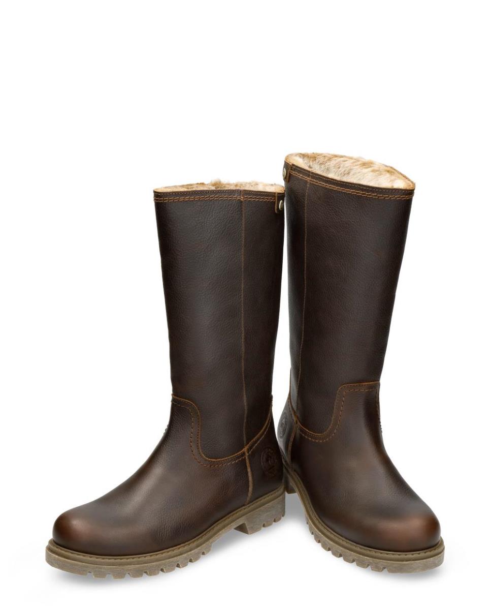 Imagen 2 de Botas en piel con forro de pelo sintético - Marrón Marrón