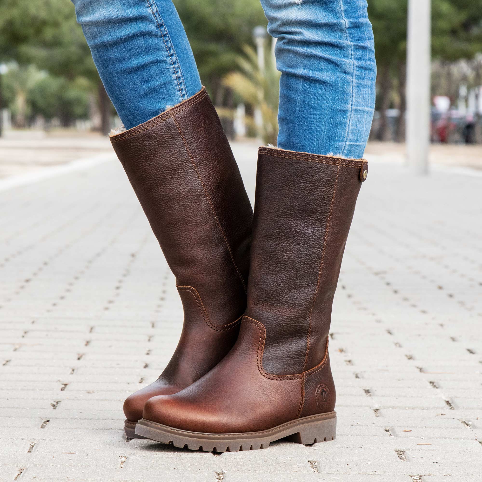Imagen 3 de Botas en piel con forro de pelo sintético - Marrón Marrón
