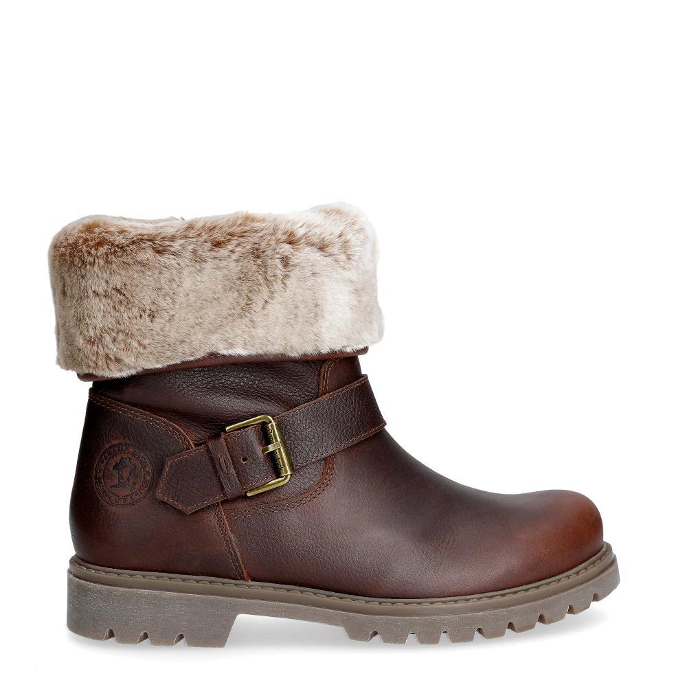 Botas biker en piel con forro de pelo sintético - Panama Jack - Marrón Marrón-7