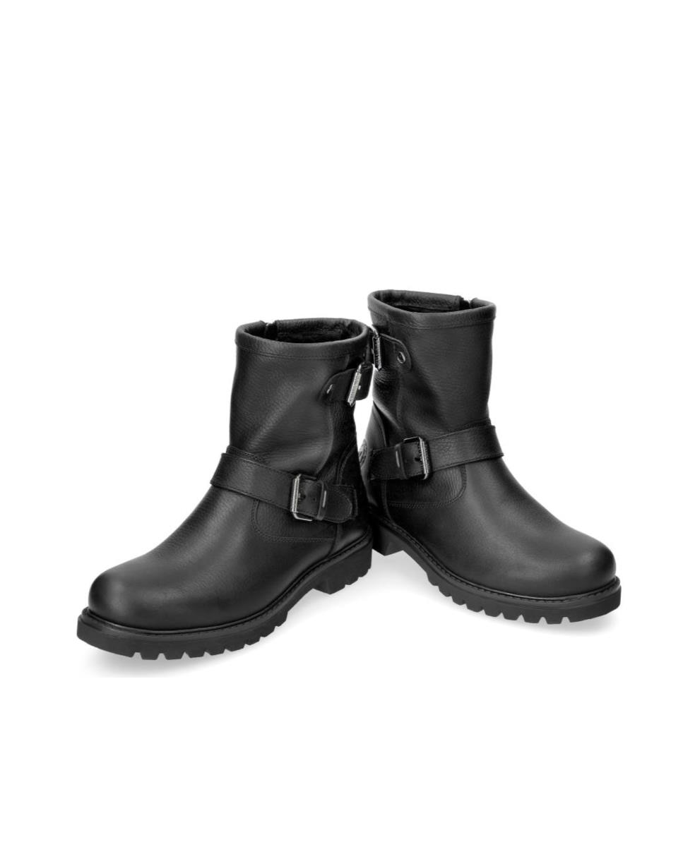 Botas biker en piel con forro de pelo natural - Panama Jack - Negro Negro-2