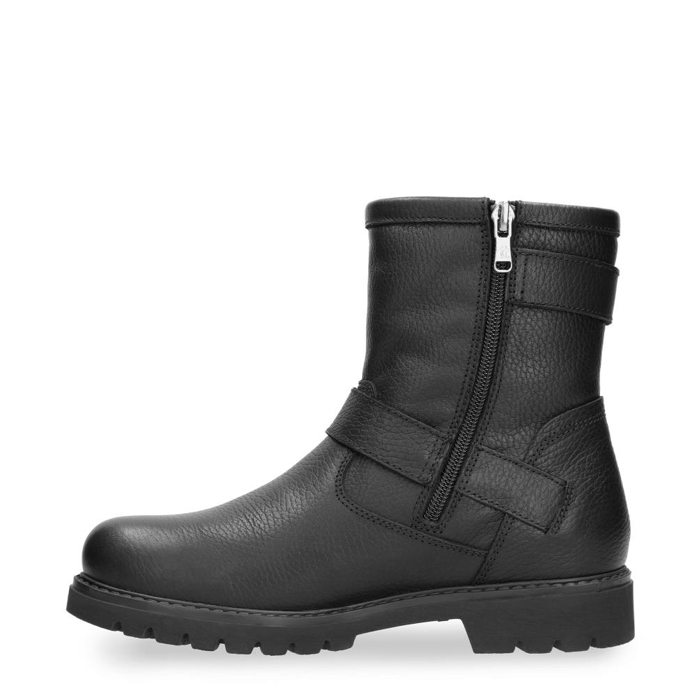 Botas biker en piel con forro de pelo natural - Panama Jack - Negro Negro-8
