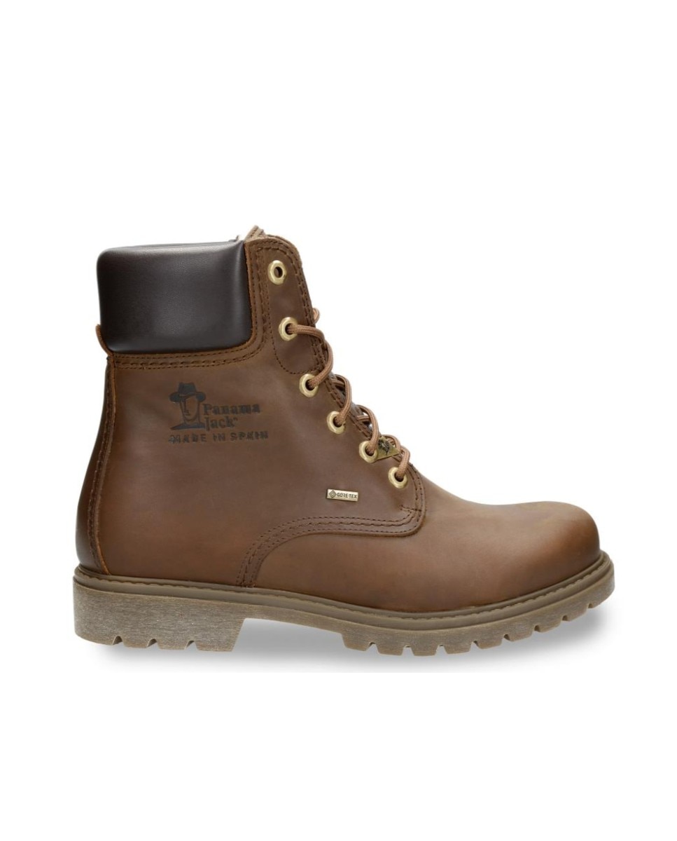 Bota de cordones en piel con forro de goretex - Panama Jack - Cuero Cuero-1