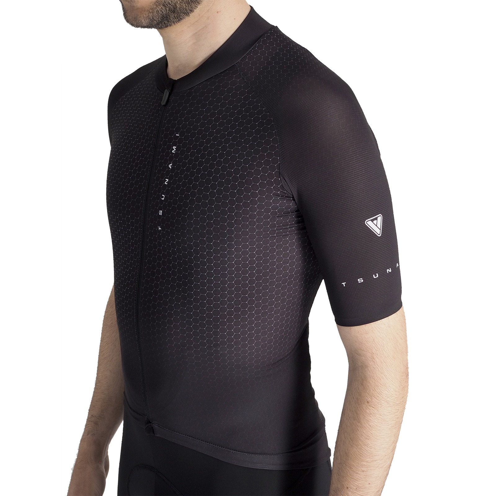 Maillot ciclismo de hombre Angliru Tsunami - Negro Negro-5