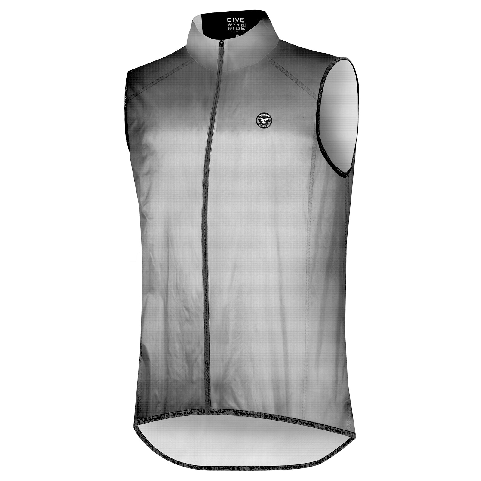 Tsunami Chaleco cortavientos de ciclismo de hombre Angello Negro