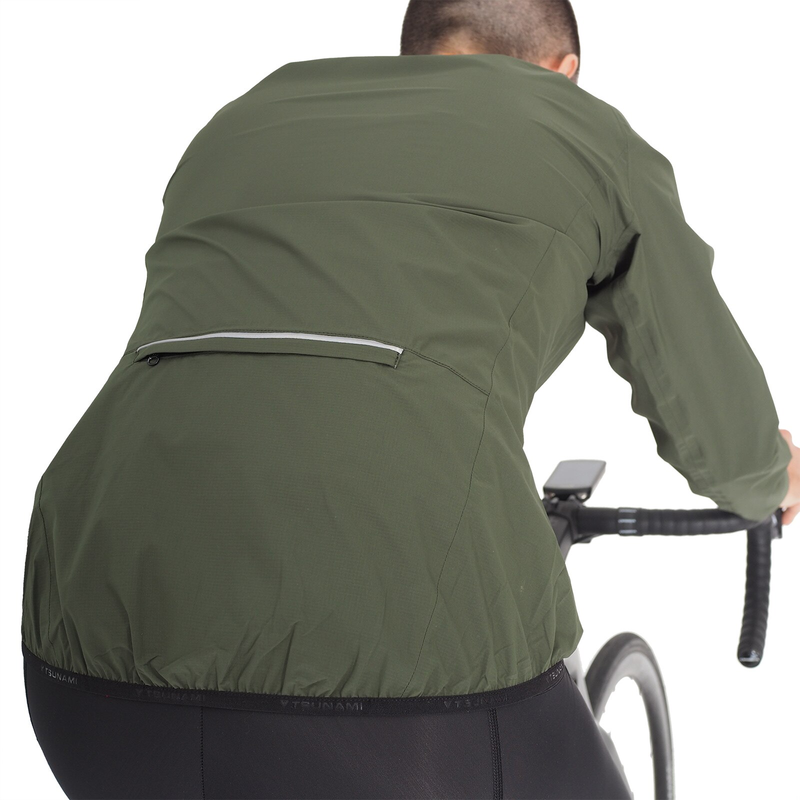 Imagen 4 de Chubasquero de ciclismo de hombre Pandera de Tsunami - Verde oscuro Verde oscuro