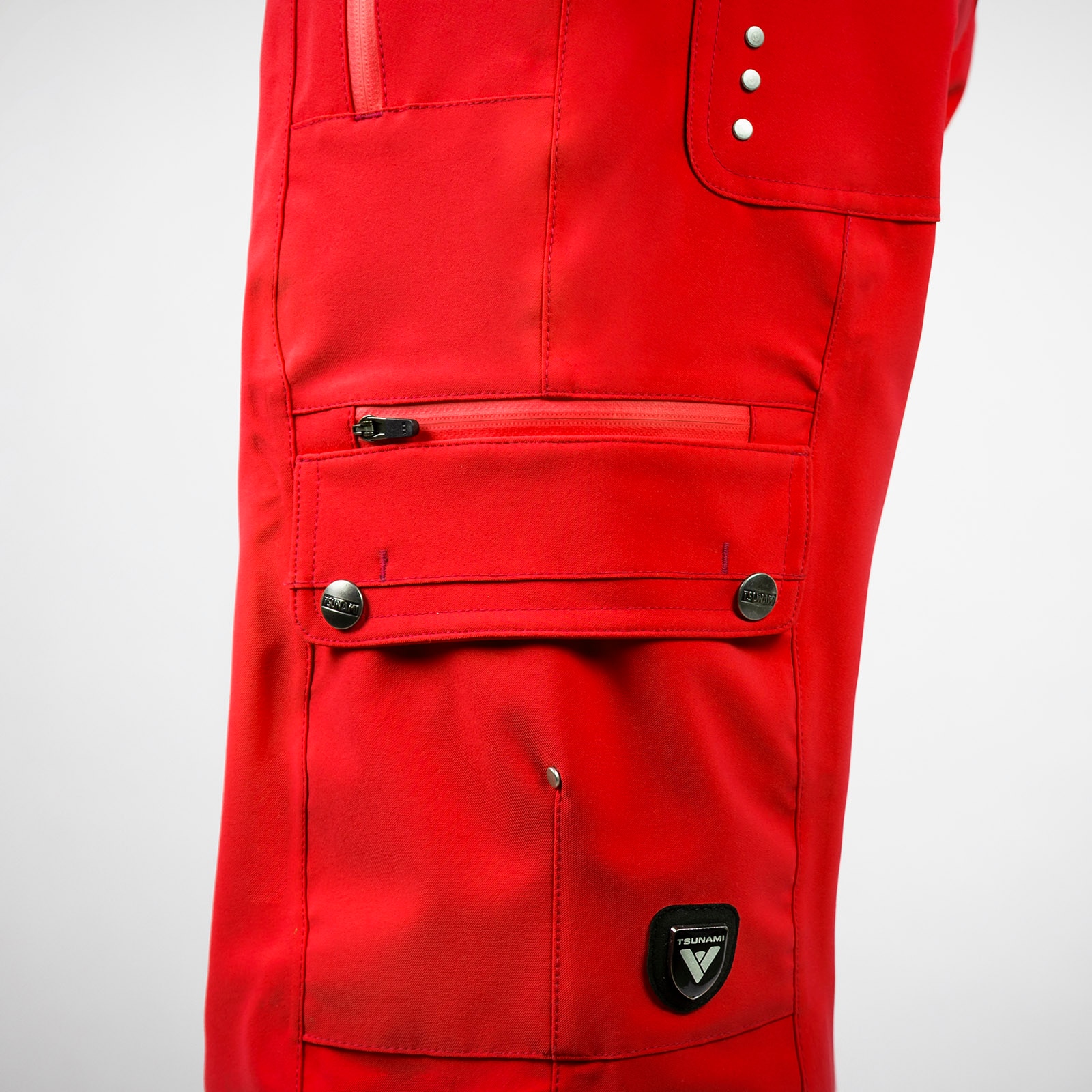 Pantalón de nieve de mujer Cargo Tsunami - Rojo Rojo-4
