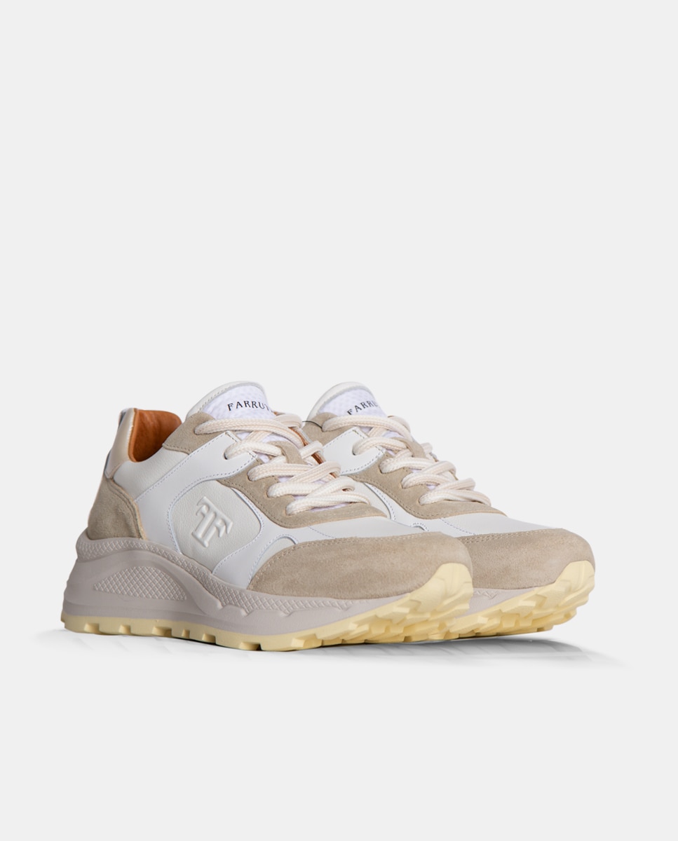 Zapatillas de piel de mujer arena - Farrutx - Beige Beige-3