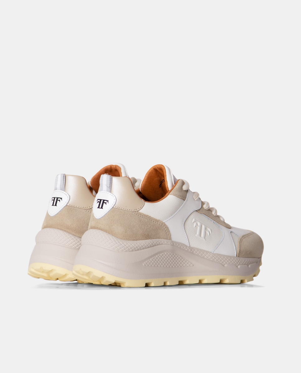 Zapatillas de piel de mujer arena - Farrutx - Beige Beige-4