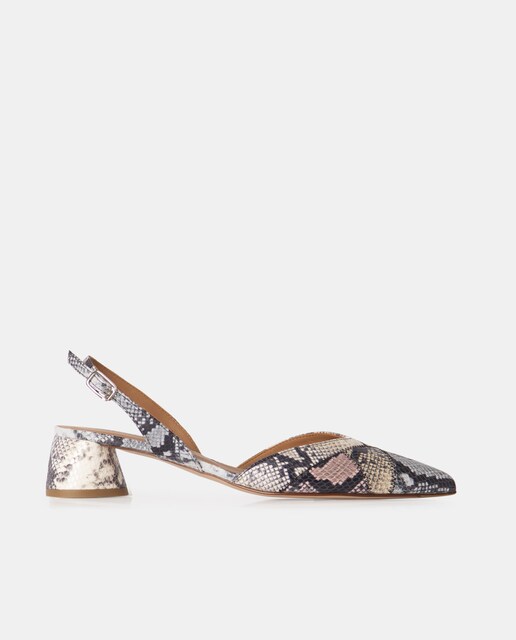 Imagen 0 de Zapatos de salón de mujer destalonado elaborados en piel grabada pitón
