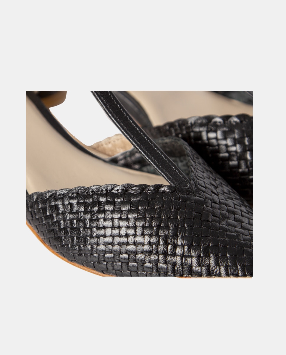 Zapatos de salón de mujer confeccionados en napa trenzado - Farrutx - Negro Negro-2