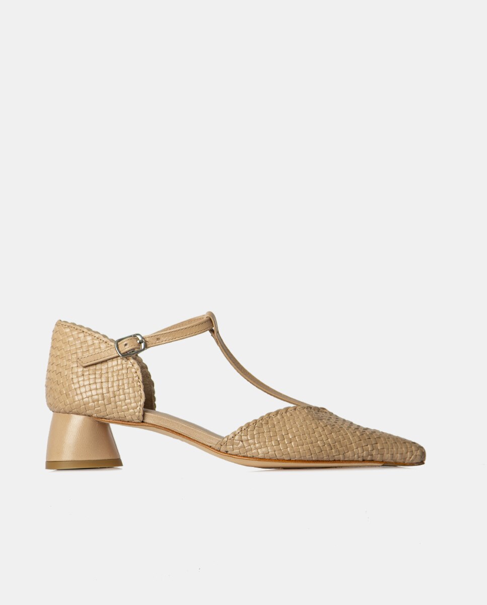 Zapatos de salón de mujer confeccionados en napa trenzado - Farrutx - Crudo Crudo-1