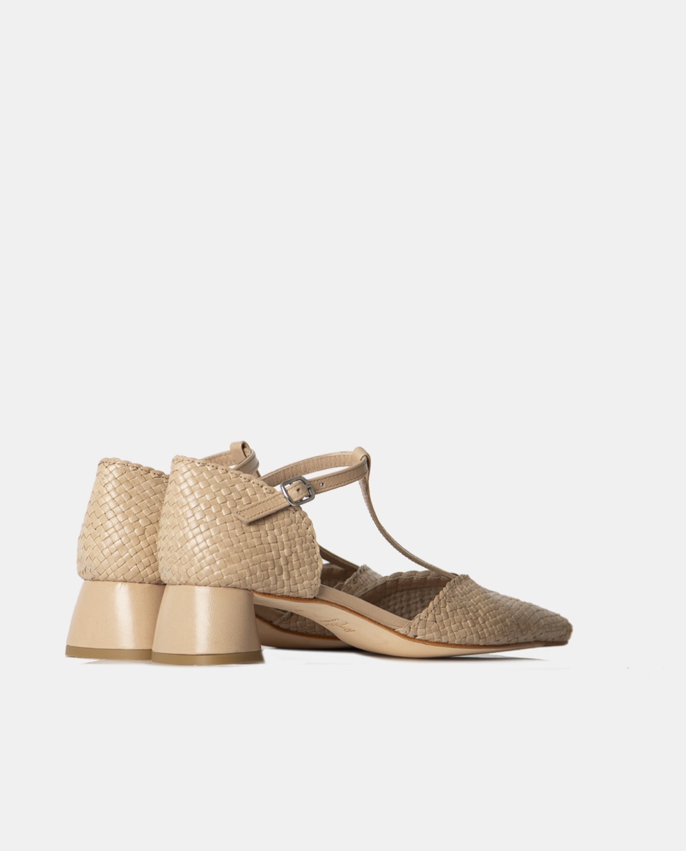 Zapatos de salón de mujer confeccionados en napa trenzado - Farrutx - Crudo Crudo-4