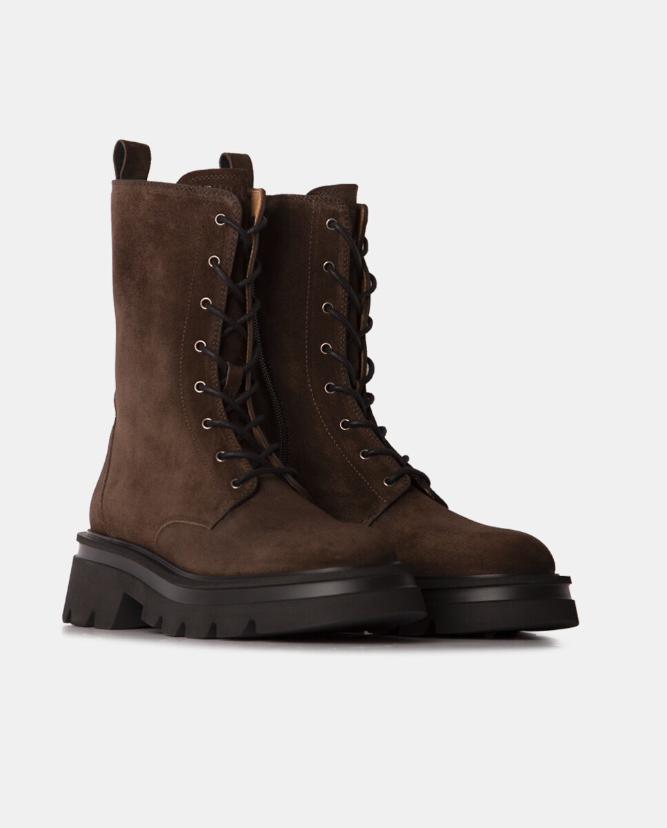 Botines chunky de mujer de caña alta elaborado en velour · Farrutx