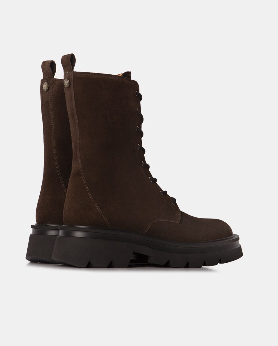 Botines chunky de mujer de caña alta elaborado en velour · Farrutx