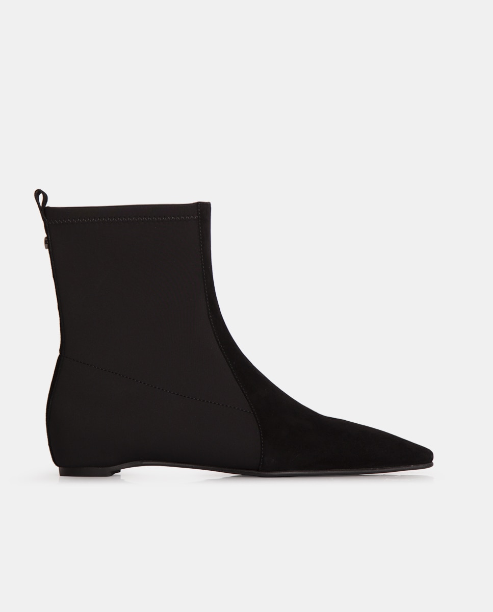 Botines elásticos de mujer de tejido tecnológico y ante - Farrutx - Negro Negro-1