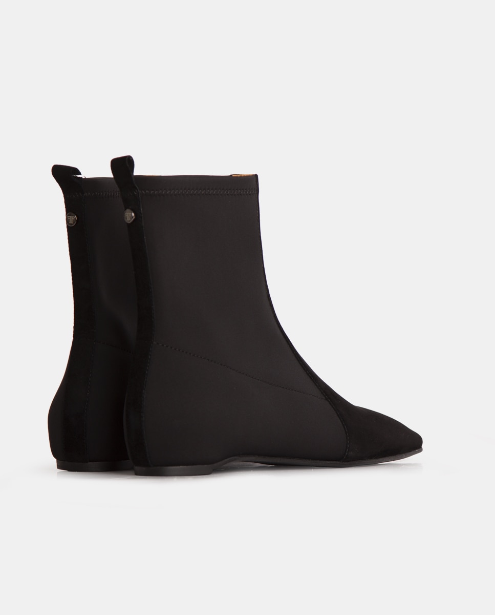 Botines elásticos de mujer de tejido tecnológico y ante - Farrutx - Negro Negro-2