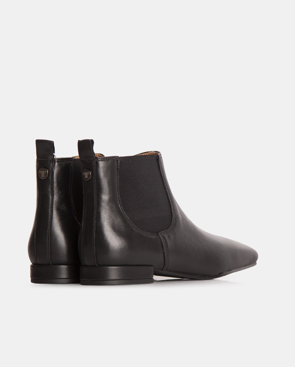 Botines chelsea de mujer de napa y tejido elástico - Farrutx - Negro Negro-2