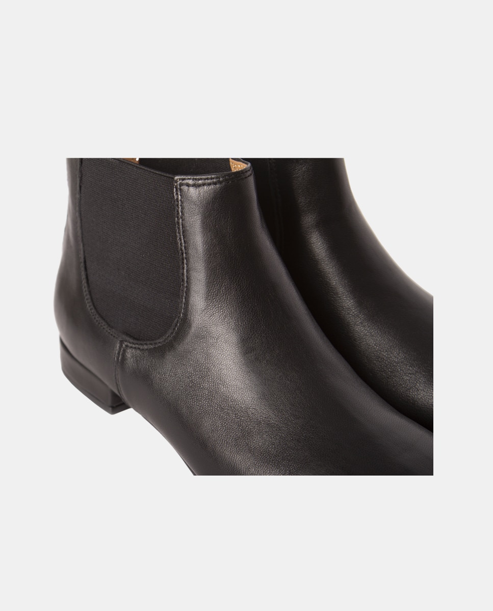Botines chelsea de mujer de napa y tejido elástico - Farrutx - Negro Negro-4