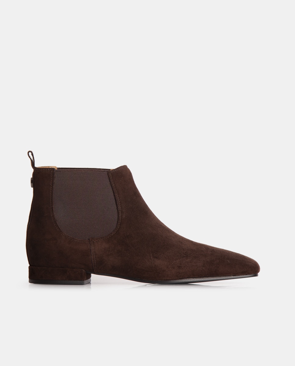 Botines chelsea de mujer de napa y tejido elástico - Farrutx - Ébano Ébano-1