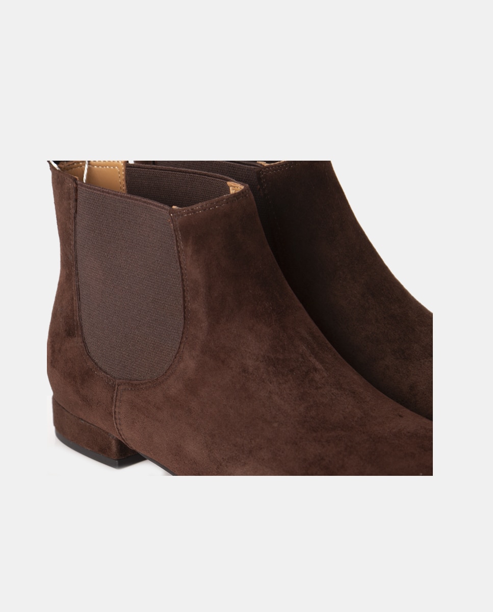 Botines chelsea de mujer de napa y tejido elástico - Farrutx - Ébano Ébano-5
