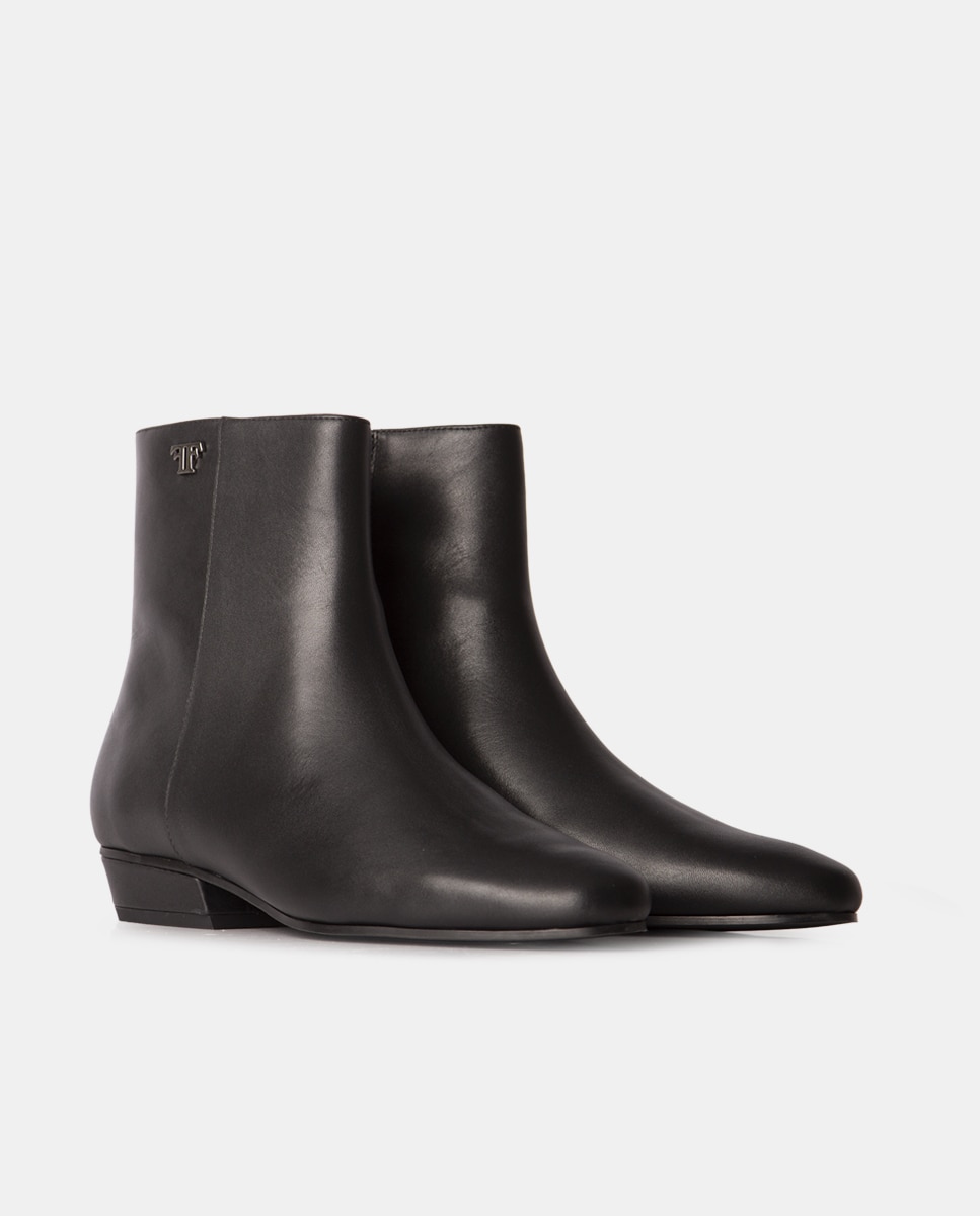 Botines de mujer confeccionados en calf con cremallera para la apertura - Farrutx - Negro Negro-3