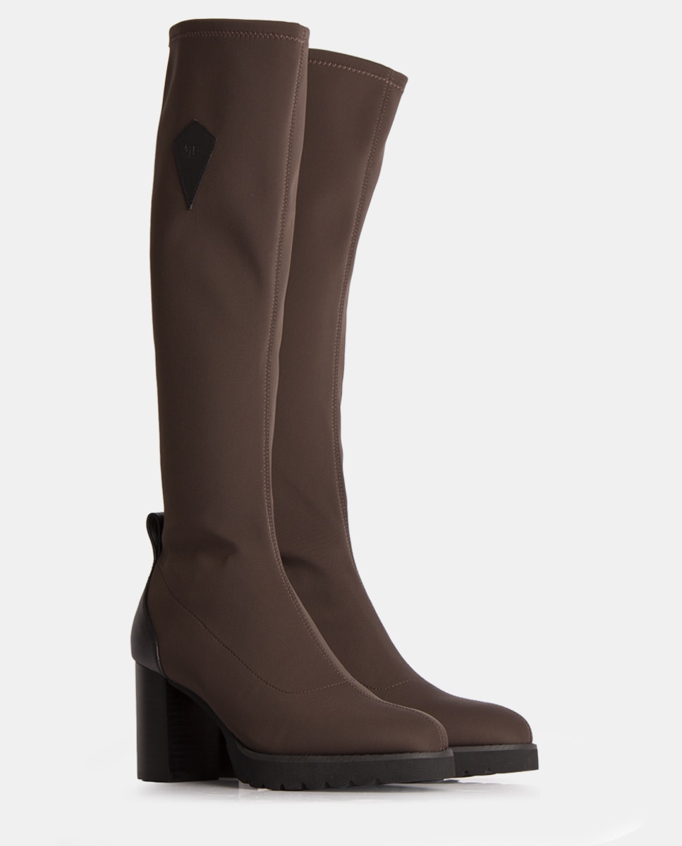 Botas de mujer en tejido tecnológico elástico - Farrutx - Ébano Ébano-3