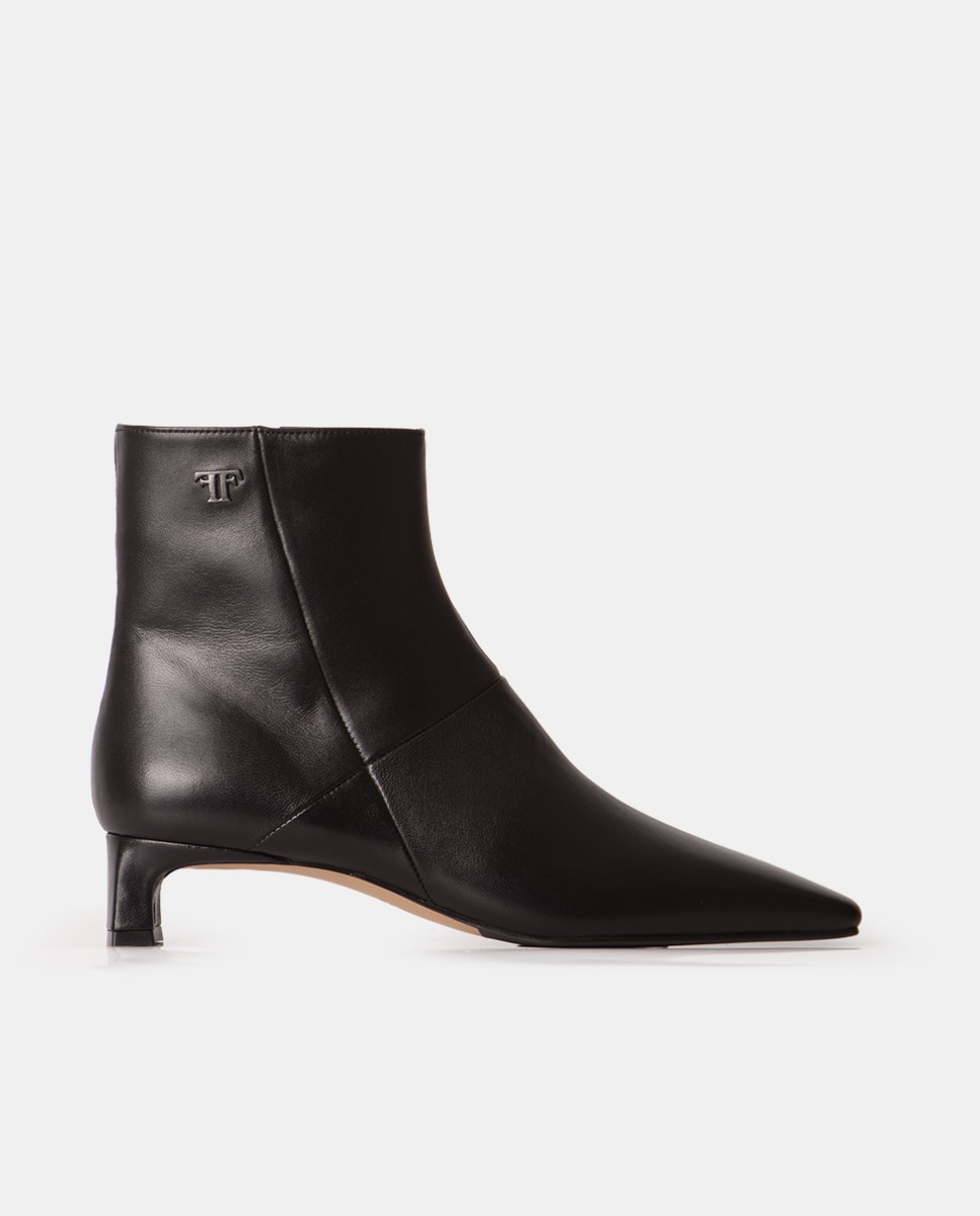 Botines de mujer de napa con cierre de cremallera interior - Farrutx - Negro Negro-1