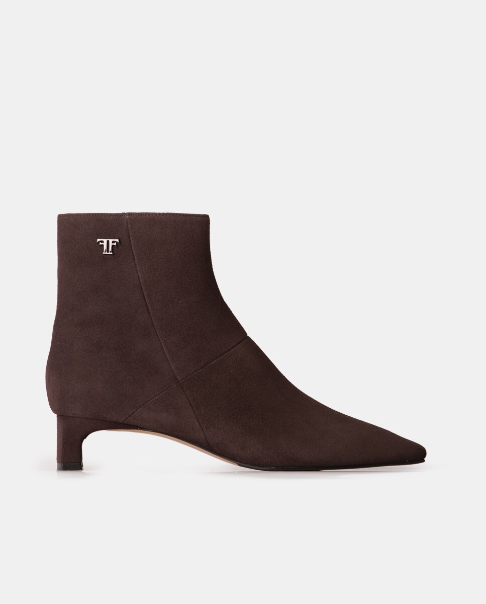 Botines de mujer de napa con cierre de cremallera interior - Farrutx - Marrón Marrón-1